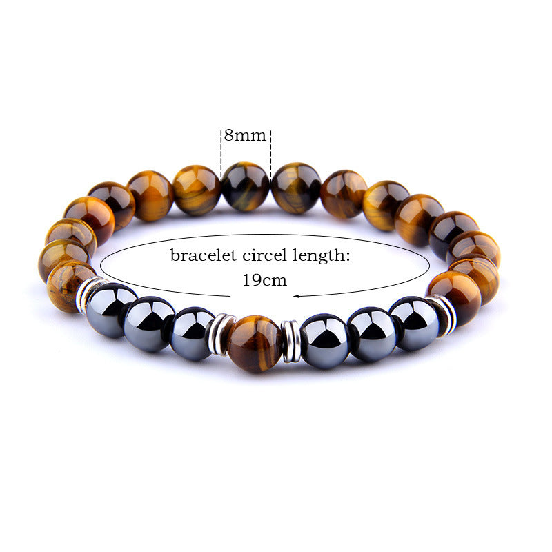 Triple Protection Bracelet – Tiger Eye & Black Obsidian