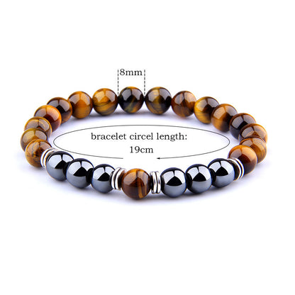 Triple Protection Bracelet – Tiger Eye & Black Obsidian