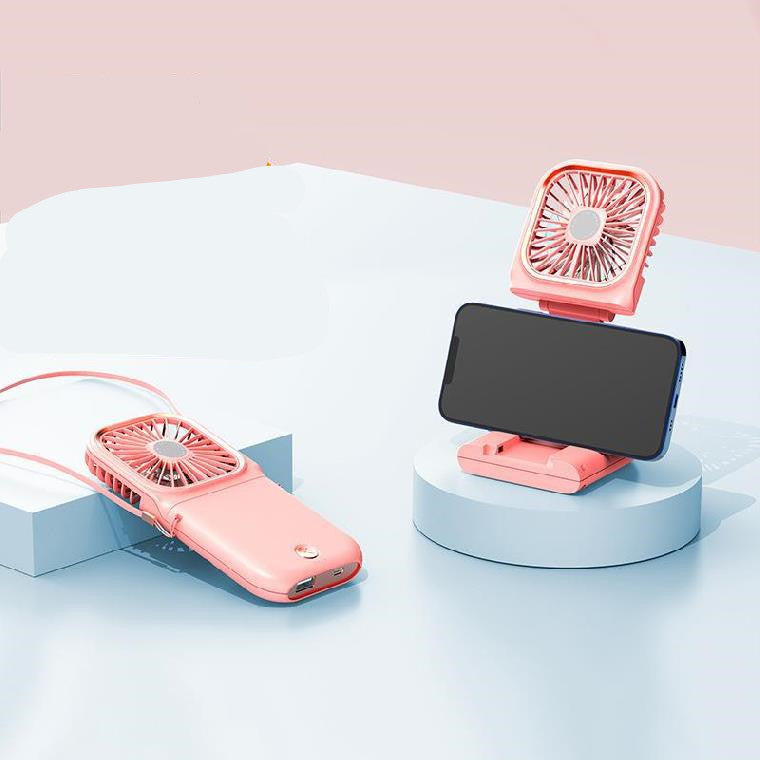 2-in-1 Mini Fan + Power Bank · Portable · USB Rechargeable · Student Gift