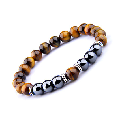 Triple Protection Bracelet – Tiger Eye & Black Obsidian