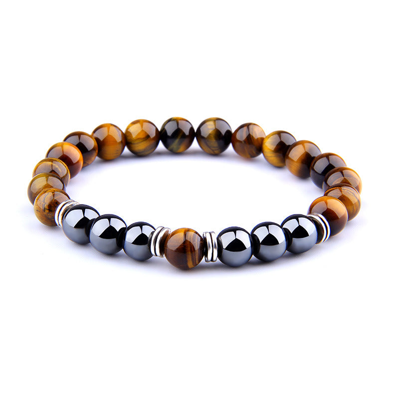 Triple Protection Bracelet – Tiger Eye & Black Obsidian