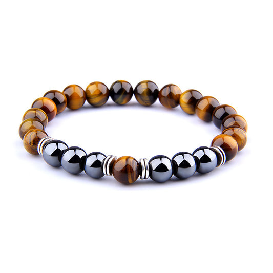 Triple Protection Bracelet – Tiger Eye & Black Obsidian