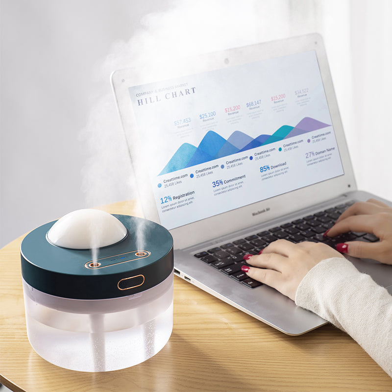 Portable Projection Humidifier, Rechargeable Night Light, Dual Spray