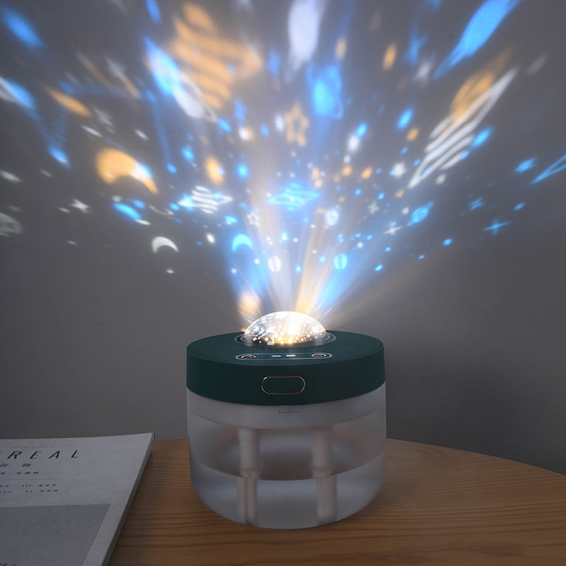 Portable Projection Humidifier, Rechargeable Night Light, Dual Spray